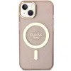 Guess Glitter Gold MagSafe tok iPhone 14-re - rózsaszín - 1. kép