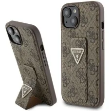 Guess Grip Stand 4G Triangle Strass tok iPhone 15 - barna