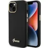 Guess szilikon Script Metal Logo & Frame tok iPhone 15 - fekete thumbnail