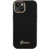 Guess szilikon Script Metal Logo & Frame tok iPhone 15 - fekete - 1. kép