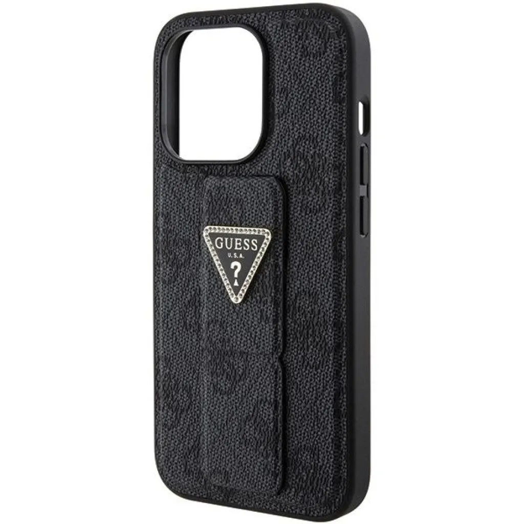 Guess Grip Stand 4G Triangle Strass tok iPhone 15 Pro Max - fekete - 7