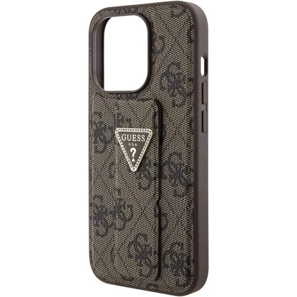Guess Grip Stand 4G Triangle Strass tok az iPhone 15 Pro Max-hoz - barna - 7