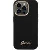 Guess Silicone Script Metal Logo & Frame tok iPhone 15 Pro Max - fekete - 1. kép