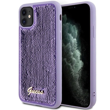 Guess Sequin Script Metal tok iPhone 11 - lila