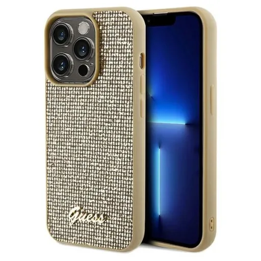 Guess Disco Metal Script tok iPhone 14 Pro - arany