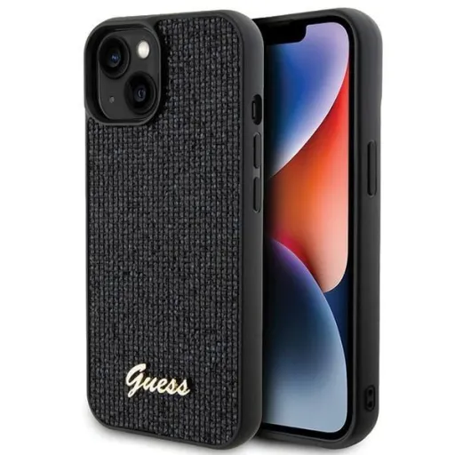 Guess Disco Metal Script tok iPhone 14 / 15 / 13 - fekete