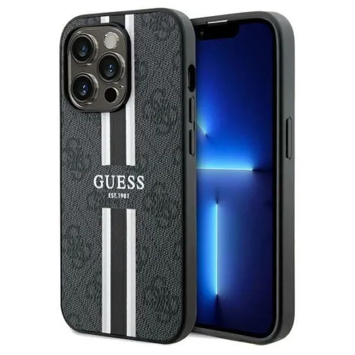 Guess 4G Printed Stripes MagSafe tok iPhone 15 Pro Max - fekete