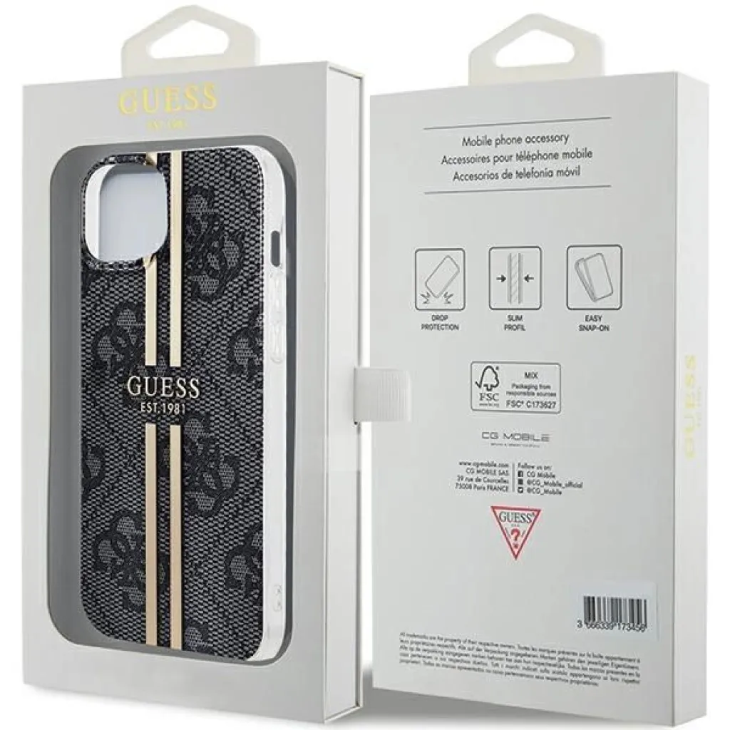 Guess IML 4G Gold Stripe tok iPhone 15 Plus / 14 Plus - fekete - 8