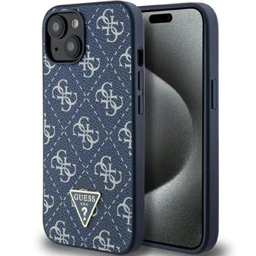 Guess 4G Triangle Metal Logo tok iPhone 15/14/13-hoz - Kék