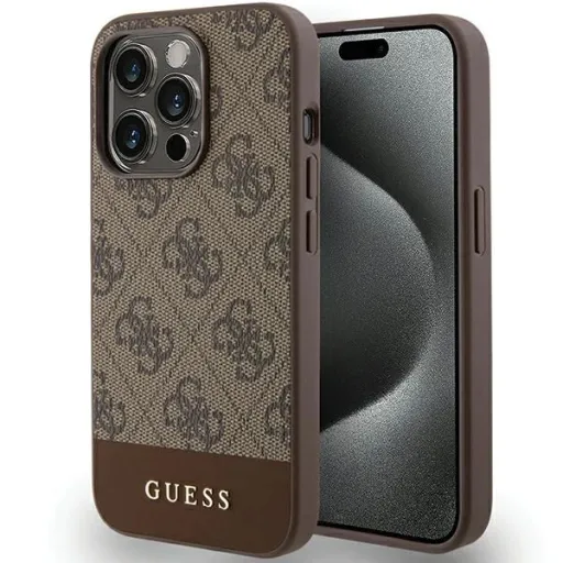 Guess 4G Stripe Collection tok iPhone 15 Pro Max-hoz - barna