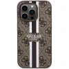 Guess 4G Printed Stripes MagSafe tok iPhone 15 Pro - barna - 1. kép