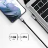 Ugreen US334 70645 USB-C (könyök) / USB-C (egyenes) kábel 100W PD 2m - fekete - 2. kép