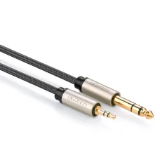 Ugreen AV127 10625 audio TRS kábel mini jack 3.5mm / jack 6.35mm 1m - szürke