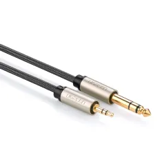 Ugreen AV127 10630 audio TRS kábel mini jack 3.5mm / jack 6.35mm 5m - szürke