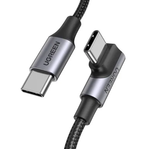 Ugreen US334 70643 USB-C (szögletes) / USB-C (egyenes) kábel 100W PD 1m - fekete