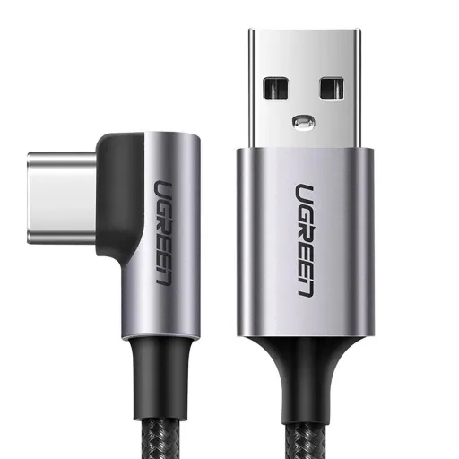 Ugreen US284 70255 USB-A (egyenes) / USB-C (szögletes) kábel 3A 3m - szürke