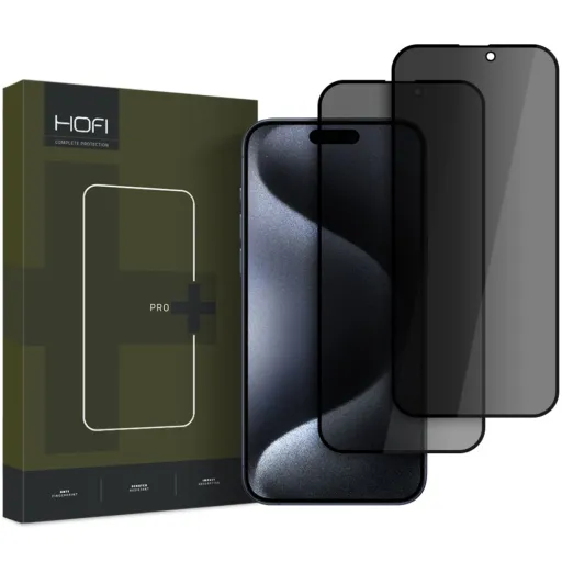 Hofi Anti Spy Glass Pro+ Privacy üvegfólia (2 darabos) iPhone 16 privát üvegfólia