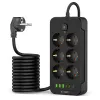 TECH-PROTECT PC6X6 Hálózati Elosztó 3 USB & 3 TYPE-C & 6 ALJZAT 200CM FEKETE - 0. kép