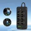 TECH-PROTECT PC6X6 Hálózati Elosztó 3 USB & 3 TYPE-C & 6 ALJZAT 200CM FEKETE - 1. kép