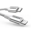 Ugreen US304 70523 USB-C / Lightning MFi kábel 1m - ezüst - 0. kép