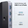 Ugreen CM662 USB 3.0 switch 2-in-4 switch + 2x USB-A kábel - fekete - 1. kép