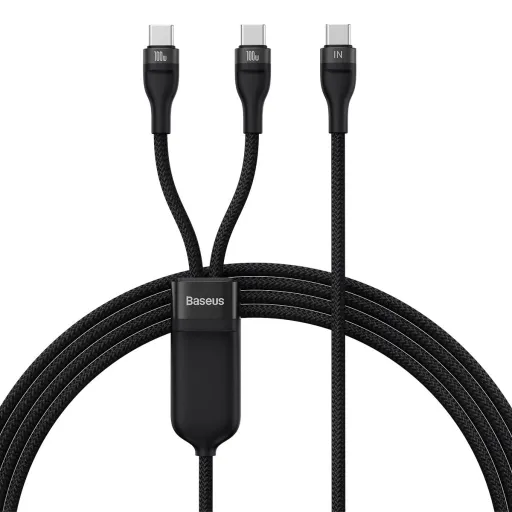 Baseus Flash Series Ⅱ Gyors töltő kábel 2 az 1-ben USB-C - 2xUSB-C 100W 1.5m fekete