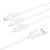 HOCO kábel 3 az 1-ben USB A - Lightning / Micro USB / Type-C 2A X76 1 m fehér - 0. kép