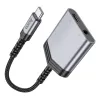 HOCO adapter AUX 2in1 Type C to Type C / Jack 3,5 mm 27W LS39 szürke - 1. kép