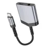 HOCO adapter AUX 2in1 Type C to Type C / Jack 3,5 mm 27W LS39 szürke - 3. kép
