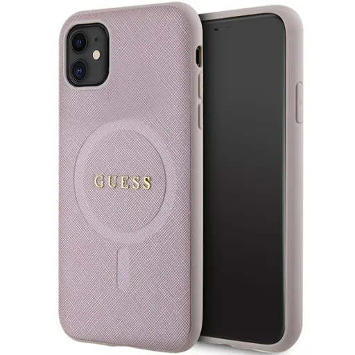 Guess tok iPhone 11 GUHMN61PSAHMCP rózsaszín Saffiano Magsafe