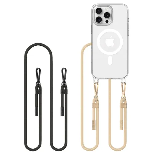 TECH-PROTECT FLEXAIR CHAIN MAGSAFE IPHONE 16 PRO FEKETE & TAUPE tok