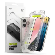 Ringke Easy Slide 2-pack edzett üveg iPhone 16 Pro Max fekete üvegfólia