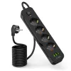 Tech-protect Pcl4x3 Hálózati Elosztó 2 Usb & 1 Type-c & 4 Aljzat 200cm Fekete - 0. kép