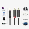 Ugreen AV102 10511 kábel 3.5 mm mini jack (male) / 2RCA (male) 1.5m - szürke - 4. kép