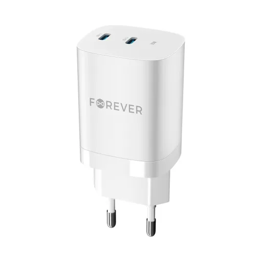 Forever TC-05-35CC GaN PD QC töltő 2x USB-C 35W fehér