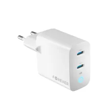 Forever TC-06-40CC GaN PD QC töltő 2x USB-C 40W fehér