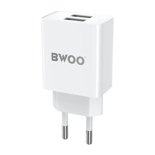 BWOO 5V 2,4A hálózati töltő adapter BO-CDA123 2 x USB-A BWOO 5V 2,4A hálózati töltő adapter BO-CDA123 2 x USB-A