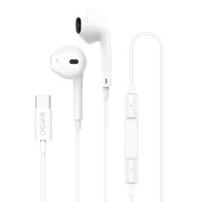 BWOO vezetékes fülhallgatók HF175 Iphone 15-höz USB-C digitális interfésszel fehér