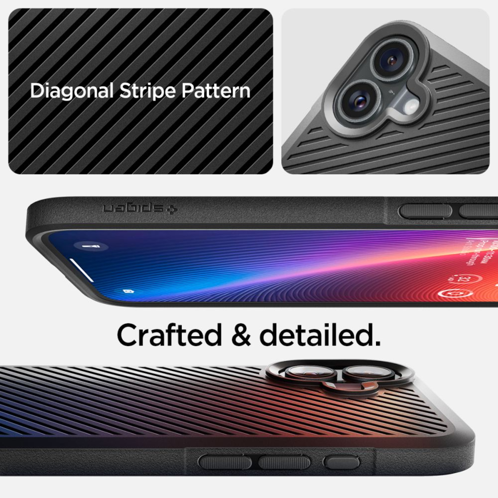  iPhone 16 Matt Fekete SPIGEN Alap Páncél tok - 7