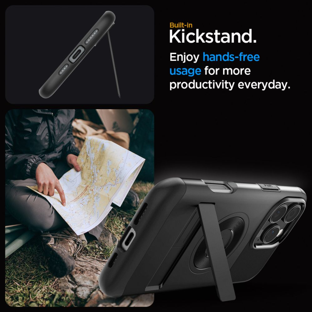  iPhone 16 Pro fekete Spigen Slim Armor MagSafe tok - 10