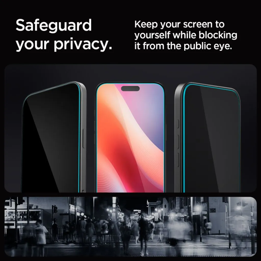 SPIGEN GLAS.TR „EZ FIT” 2-PACK IPHONE 16 PRO / 17 / 17 PRO PRIVACY üvegfólia - 12
