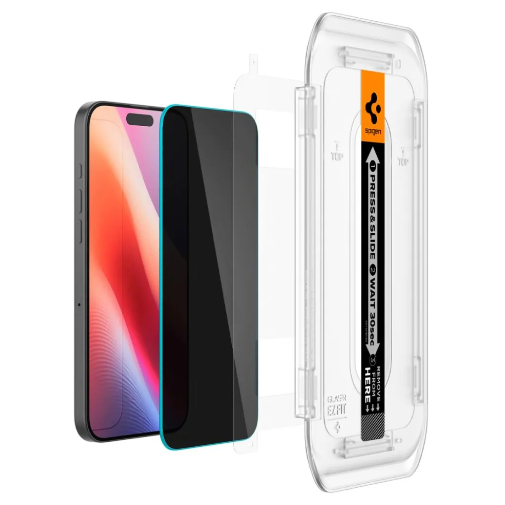SPIGEN GLAS.TR „EZ FIT” 2-PACK IPHONE 16 PRO / 17 / 17 PRO PRIVACY üvegfólia - 9