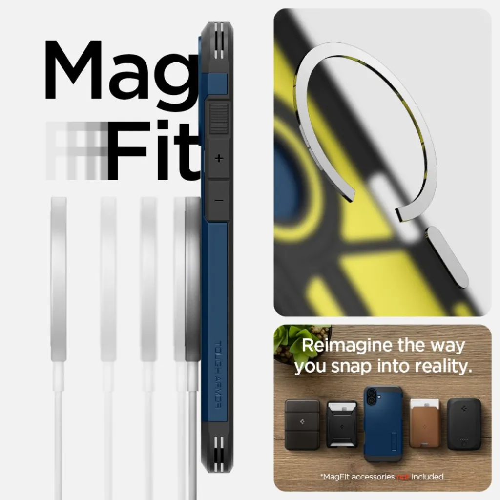  iPhone 16 Sötétkék Spigen Tough Armor Mag Magsafe tok - 15