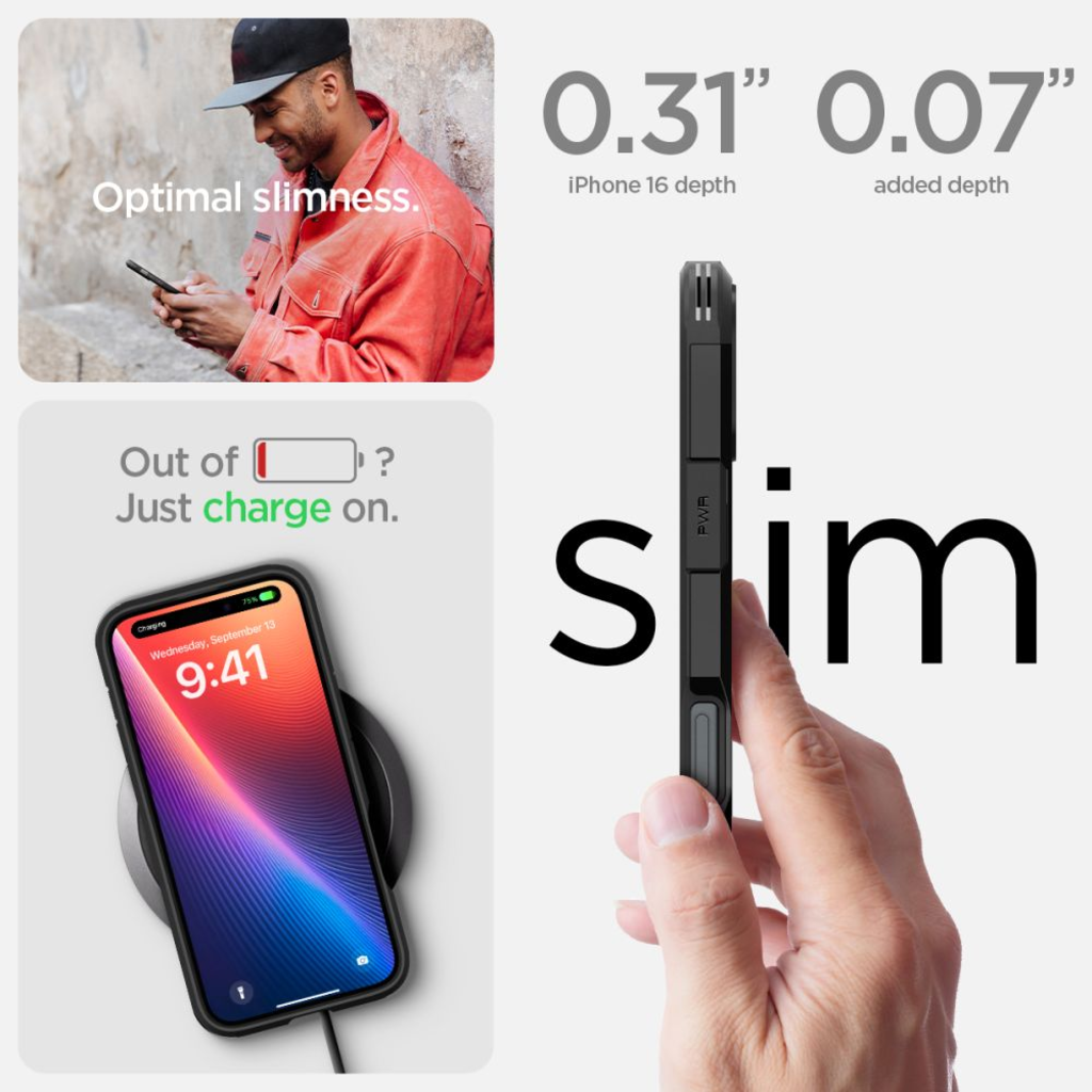  iPhone 16 Fekete Spigen Tough Armor Mag Magsafe tok - 14