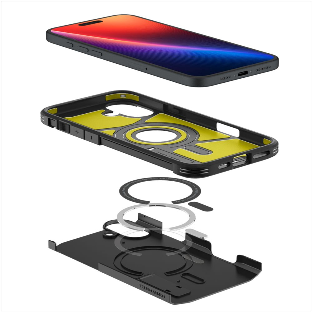  iPhone 16 Fekete Spigen Tough Armor Mag Magsafe tok - 10