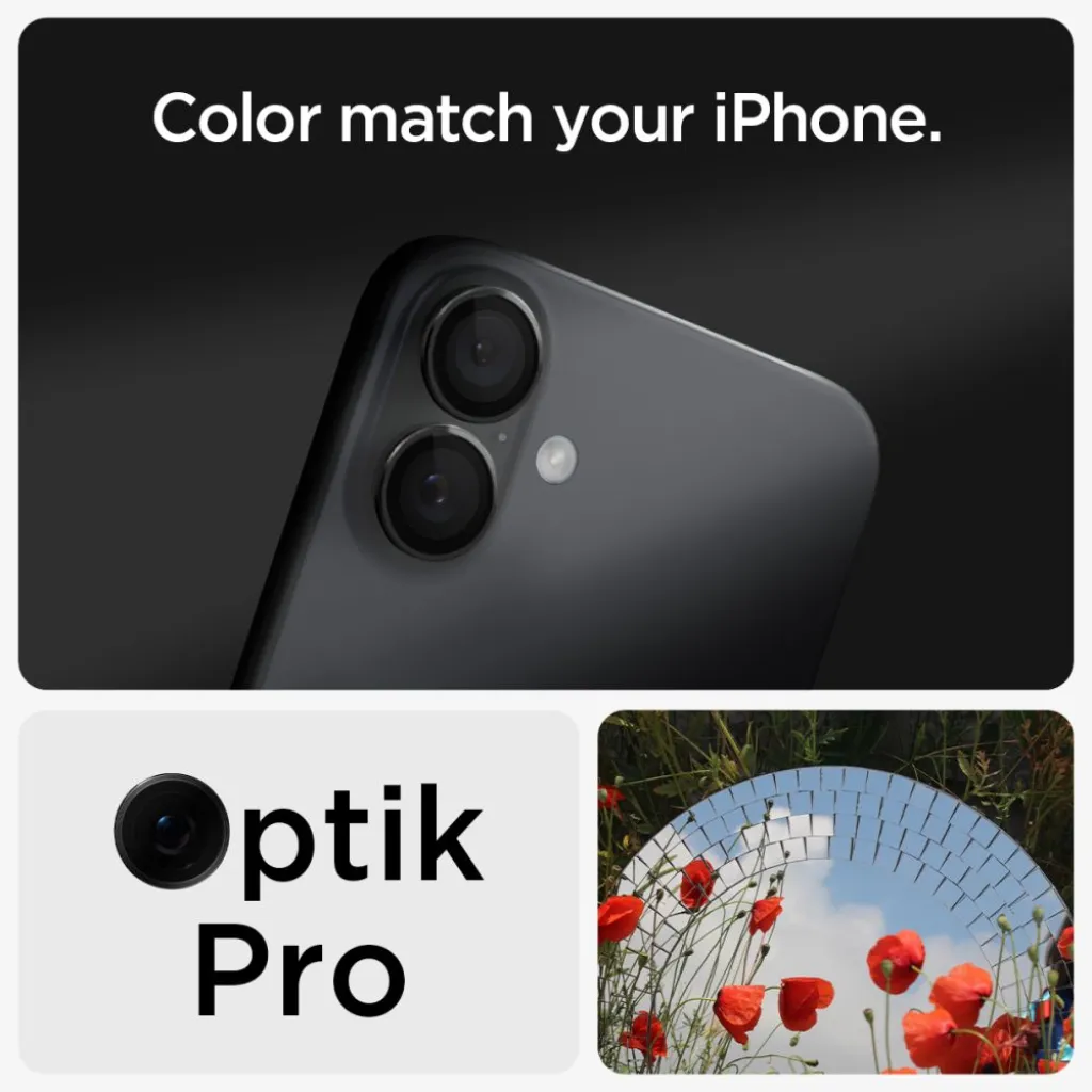 SPIGEN OPTIK PRO GLAS.TR "EZ FIT" KAMERAVÉDŐ 2-DARABOS KÉSZLET IPHONE 16 / 16 PLUS / 17 FEKETE üvegfólia - 9