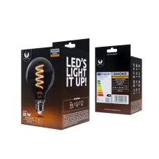 LED Izzó Filament E27 G95 4W 230V 2000K 250lm SF füstös Forever Light