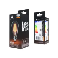 LED Izzó Filament E27 ST64 8W 230V 3000K 1020lm COG átlátszó Forever Light