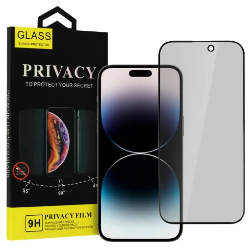 Edzett üveg Privacy Glass iPhone 16 Pro fekete üvegfólia