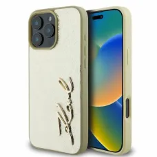 Karl Lagerfeld Metal Signature iPhone 16 Pro Max tok - Arany